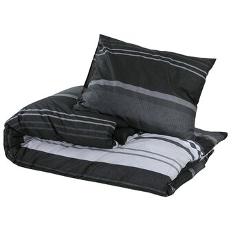 Dekbedovertrekset 200x200 cm katoen zwart en wit 3