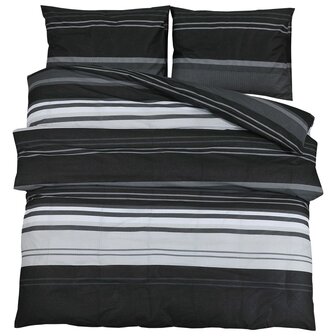 Dekbedovertrekset 200x200 cm katoen zwart en wit 2