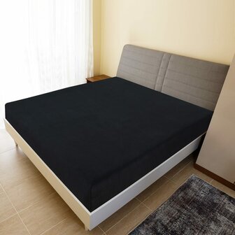 Hoeslakens 2 st jersey 140x200 cm katoen zwart 1