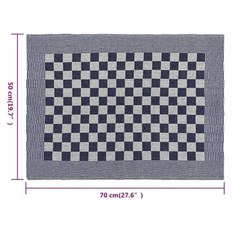 Keukendoeken 10 st 50x70 cm katoen blauw en wit 8