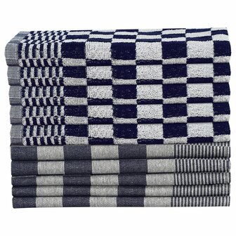 10-delige Keukendoekenset katoen blauw en wit 3