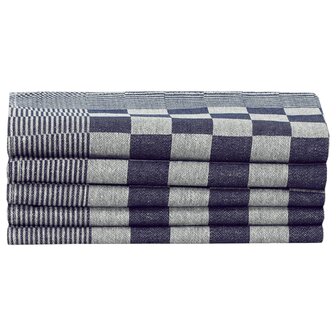 10-delige Keukendoekenset katoen blauw en wit 5