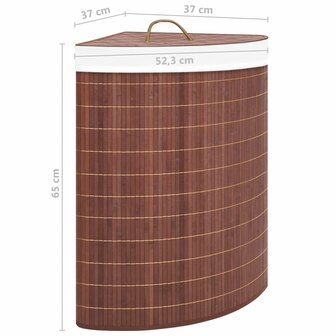 Hoekwasmand 60 L bamboe bruin 9