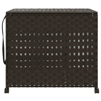 Wasmand op wielen 66x35x60 cm rattan donkerbruin 3