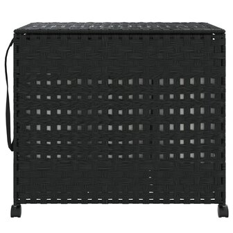 Wasmand op wielen 66x35x60 cm rattan zwart 3