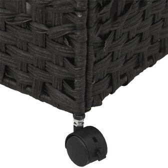 Wasmand op wielen 66x35x60 cm rattan zwart 9