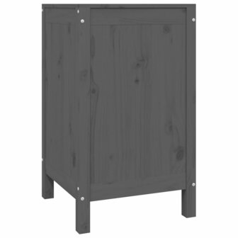 Wasmand 44x44x76 cm massief grenenhout grijs 5