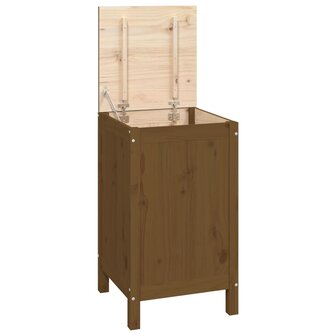 Wasmand 44x44x76 cm massief grenenhout honingbruin 2