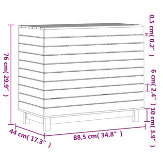 Wasmand 88,5x44x76 cm massief grenenhout 10