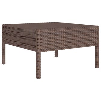 3-delige Loungeset met kussens poly rattan bruin 5