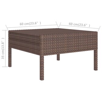 3-delige Loungeset met kussens poly rattan bruin 8