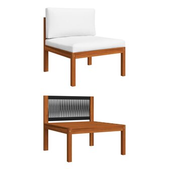 2-delige Loungeset met kussens massief acaciahout 4