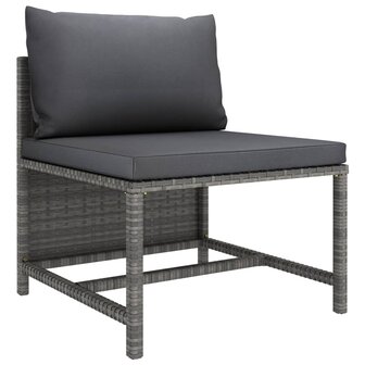 2-delige Loungeset met kussens poly rattan grijs 4
