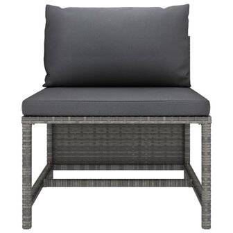 2-delige Loungeset met kussens poly rattan grijs 5