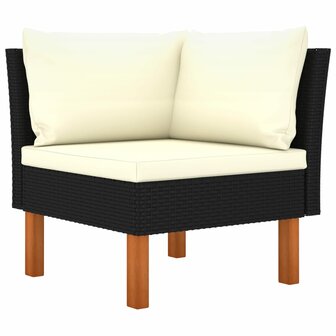 3-delige Loungeset poly rattan en massief eucalyptushout 4