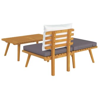 3-delige Loungeset met kussens massief acaciahout 5