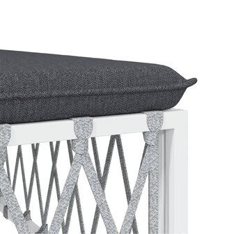 2-delige Loungeset met kussens staal wit 5