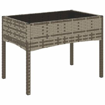 4-delige Loungeset met kussens poly rattan grijs 4