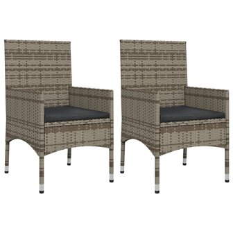 4-delige Loungeset met kussens poly rattan grijs 7