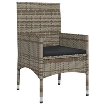 4-delige Loungeset met kussens poly rattan grijs 8