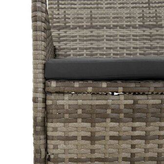 4-delige Loungeset met kussens poly rattan grijs 9
