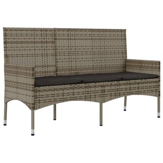 4-delige Loungeset met kussens poly rattan grijs 10
