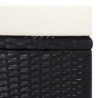 Tuinstoel verstelbaar met kussens poly rattan zwart 7