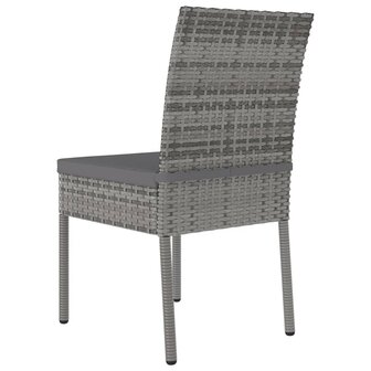 Tuinstoelen 2 st poly rattan grijs 4
