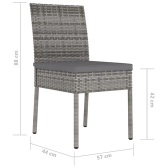 Tuinstoelen 2 st poly rattan grijs 6