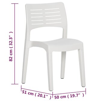 Tuinstoelen 2 st polypropeen wit 10