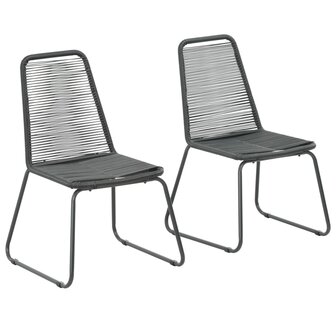 Tuinstoelen 2 st poly rattan zwart 1