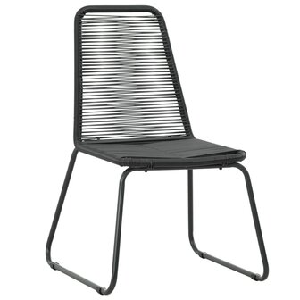 Tuinstoelen 2 st poly rattan zwart 2