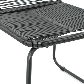 Tuinstoelen 2 st poly rattan zwart 3