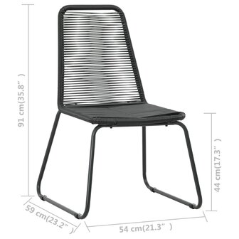 Tuinstoelen 2 st poly rattan zwart 4