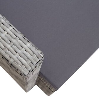 Tuinstoel met kussens poly rattan grijs 5
