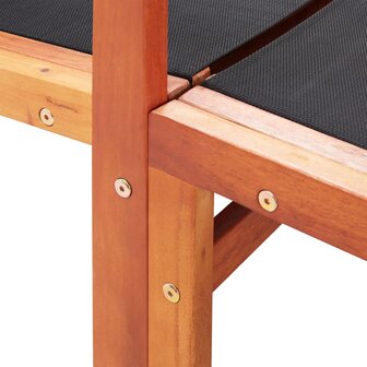 Tuinstoel met voetensteun massief eucalyptushout en textileen 7