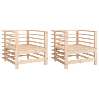 Tuinstoelen 2 st massief grenenhout 2