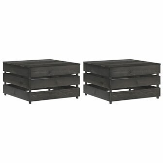 Tuintafels 2 st pallet ge&iuml;mpregneerd grenenhout 1