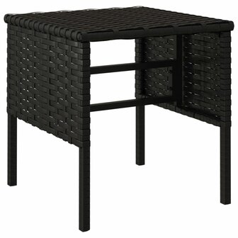 Tuinvoetenbanken 4 st met kussens poly rattan zwart 4