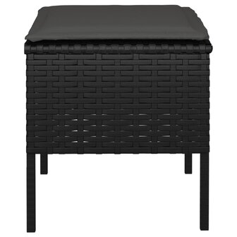 Tuinvoetenbanken 4 st met kussens poly rattan zwart 6