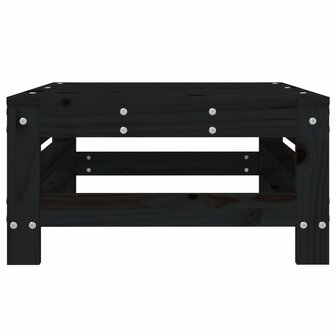 Tuinvoetenbank massief grenenhout zwart 3