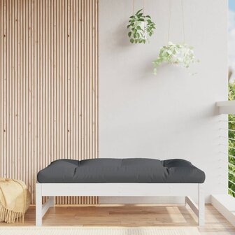 Tuinvoetenbank 120x80 cm massief grenenhout wit 1