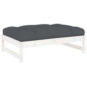 Tuinvoetenbank 120x80 cm massief grenenhout wit 2