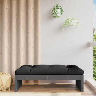 Tuinvoetenbank 120x80 cm massief grenenhout grijs 1