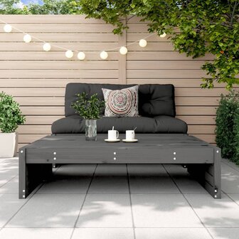 Tuinvoetenbank 120x80 cm massief grenenhout grijs 3