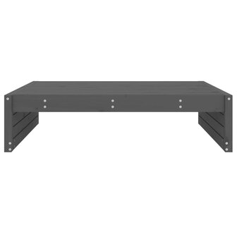 Tuinvoetenbank 120x80 cm massief grenenhout grijs 4