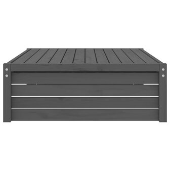 Tuinvoetenbank 120x80 cm massief grenenhout grijs 5