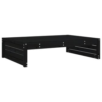 Tuinvoetenbank 120x80 cm massief grenenhout zwart 2