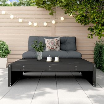 Tuinvoetenbank 120x80 cm massief grenenhout zwart 3