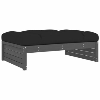 Tuinvoetenbank 120x80 cm massief grenenhout grijs 2